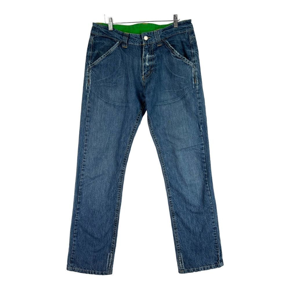 Pre-Loved BLOCK 60 Men’s Blue Cotton Straight Leg Jeans US 33 Made in Italy $500